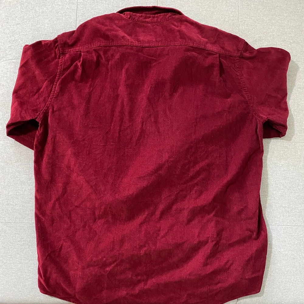 L.L. Bean Red Corduroy Long Sleeve Button Down